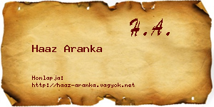 Haaz Aranka névjegykártya